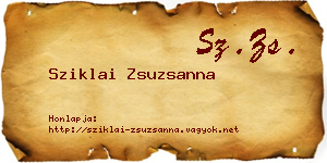 Sziklai Zsuzsanna névjegykártya
